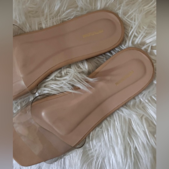 PLT 🩷 Nude Pu Clear Strap Mule Sandals - Picture 7 of 11